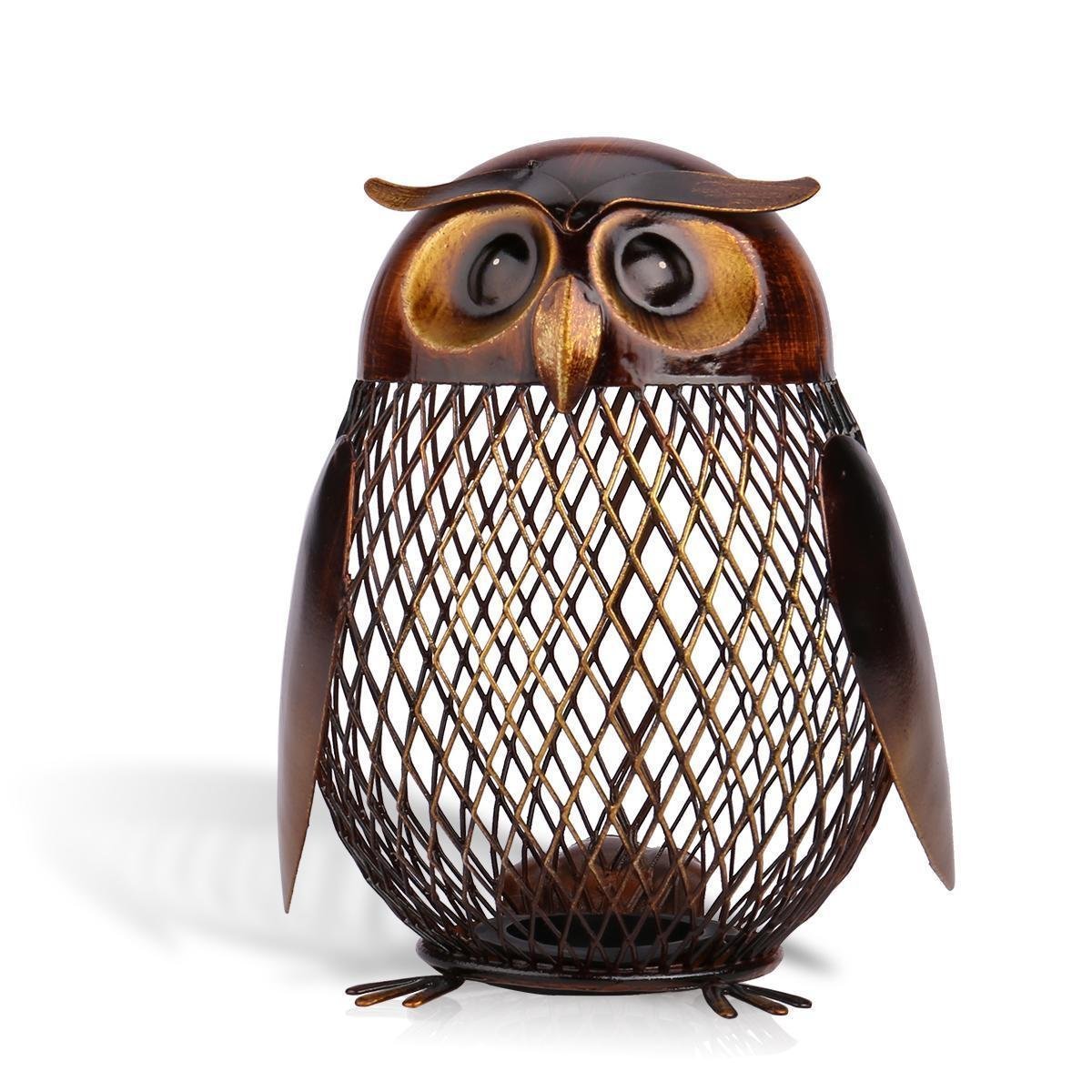 Piggy Bank Owl Figurine Money Box