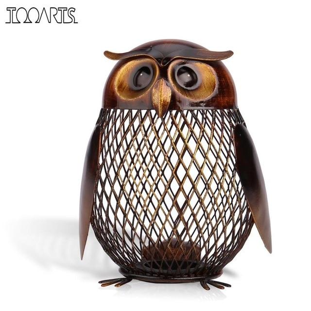 Piggy Bank Owl Figurine Money Box